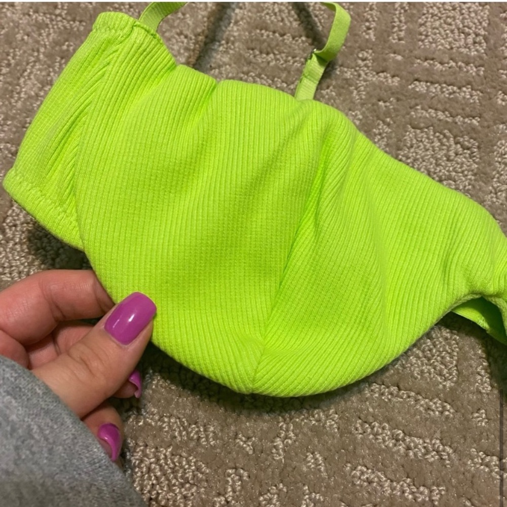 NWT {Urban Outfitters} Out From Under | That Girl Ribbed Bra | Lime/Vert~ Large - Picture 8 of 16